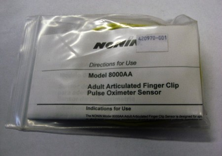 Other Equipment Miscellaneous NONIN 8000AA Adult Articulated Finger Clip Pulse Oximeter Sensor