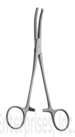 Surgical Instruments Forceps Long Hysterectomy Forceps-Curved - 1x2 Teeth - Length:7 1/2
