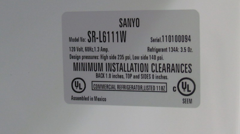 Sanyo SR-L6111W Biomedical Refrigerator