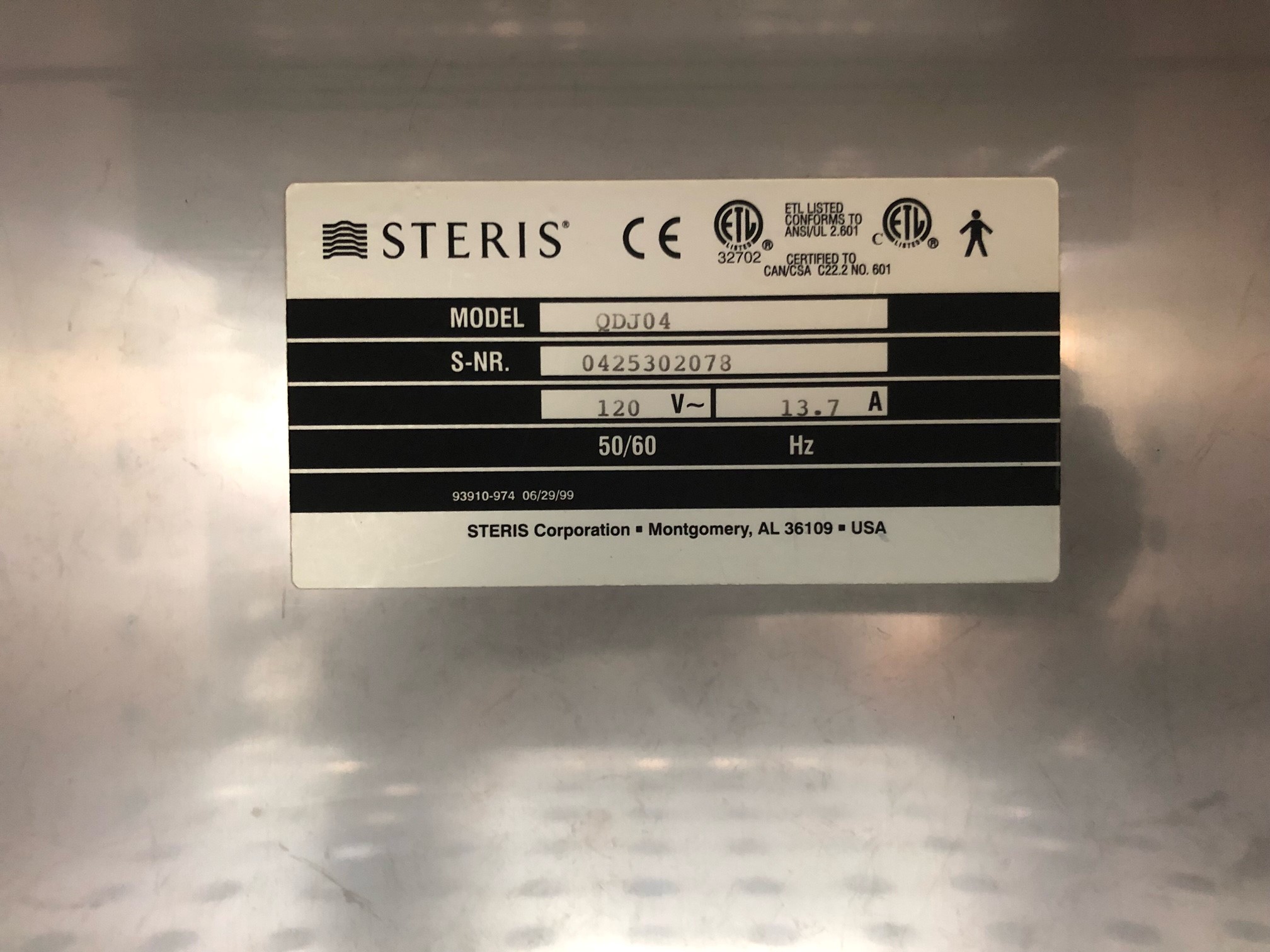 Steris/Amsco QDJ04 Warming Cabinet