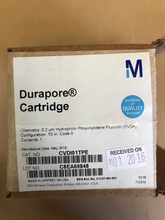 (Millipore) Durapore 10 in. Cartridge Filter