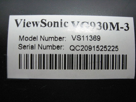 View Sonic VG930 M - 3 Flat Screen Monitor