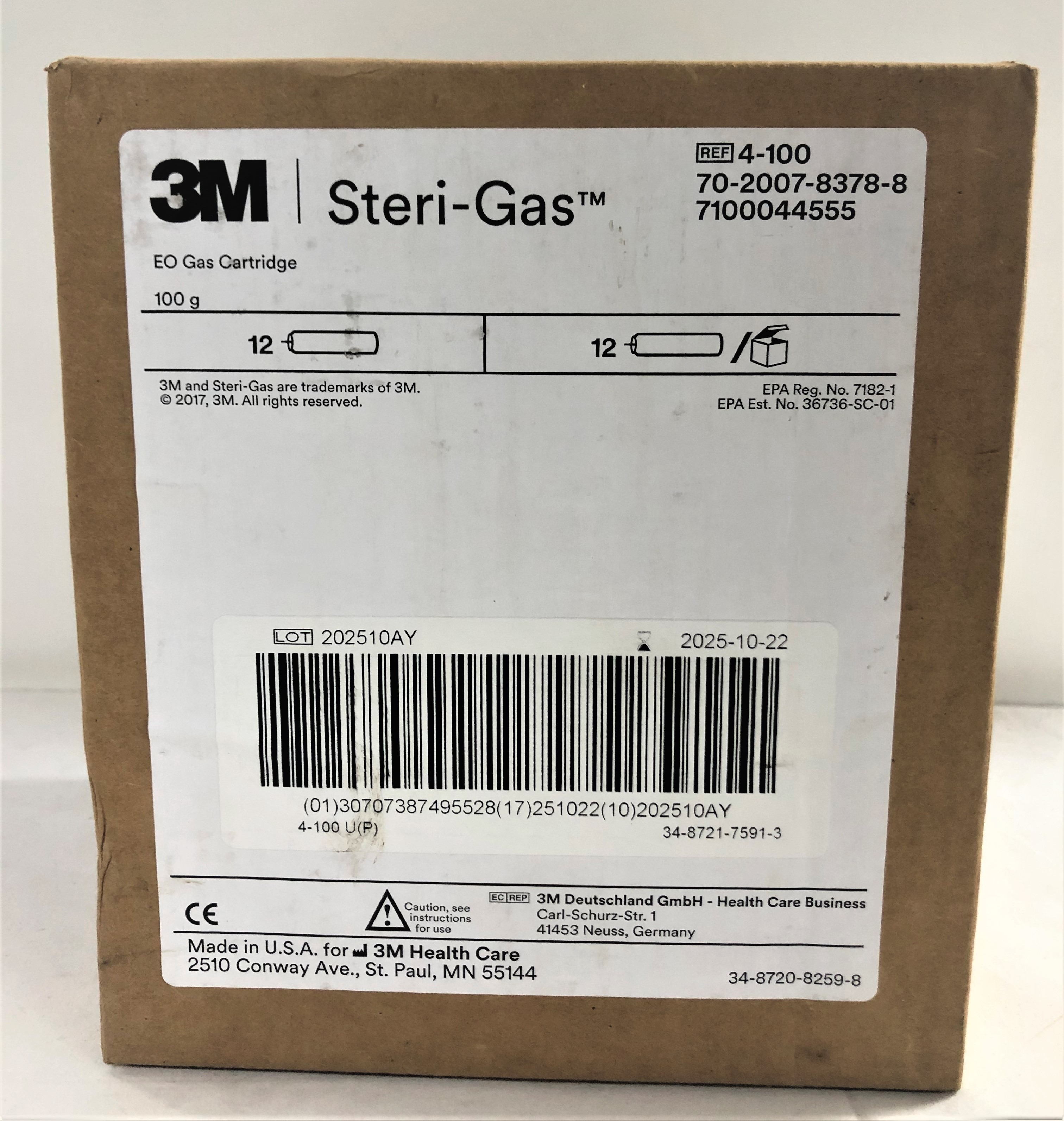 3M Steri-Gas 4-100 Ethylene Oxide