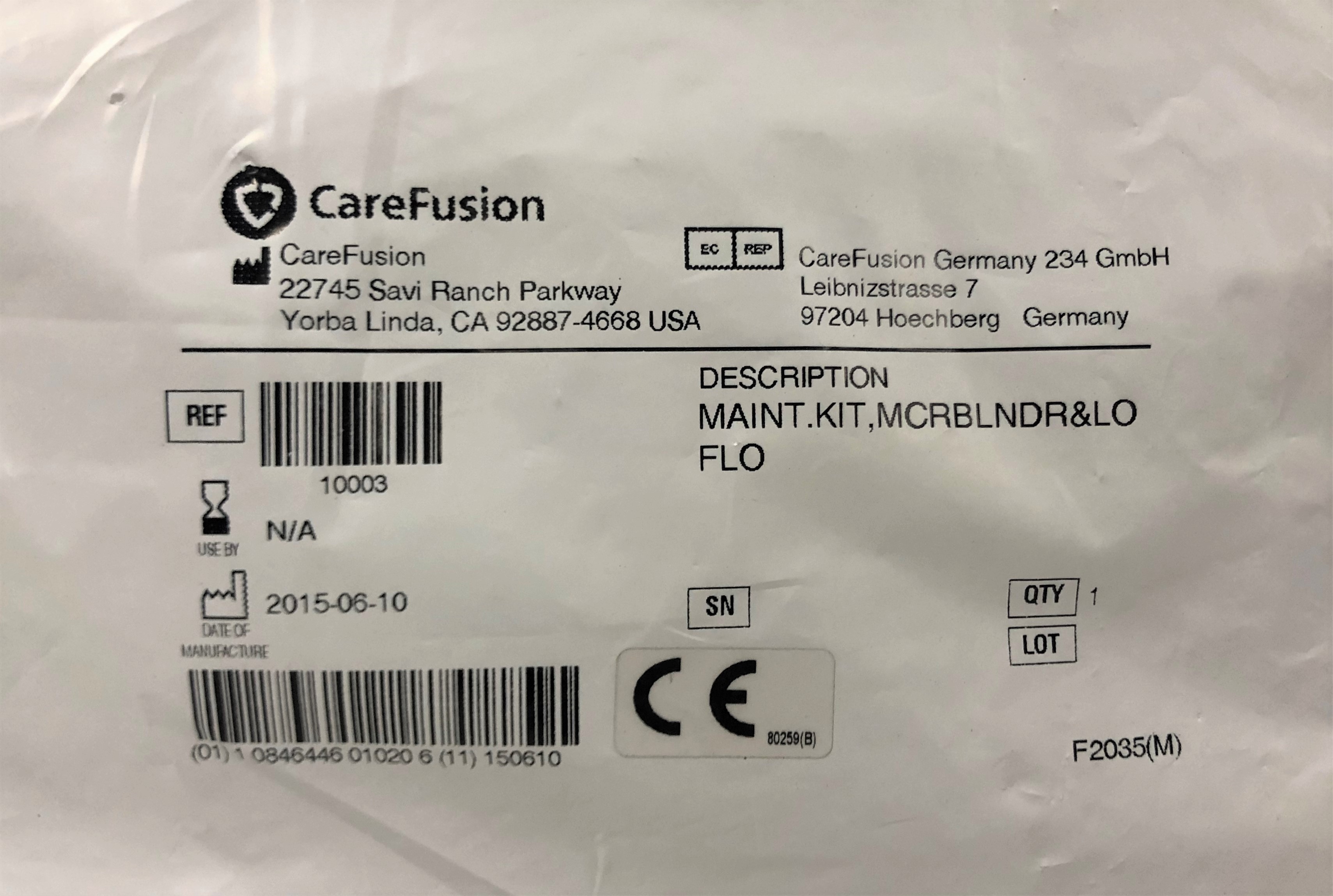 CareFusion 10003 Maintenance Kit