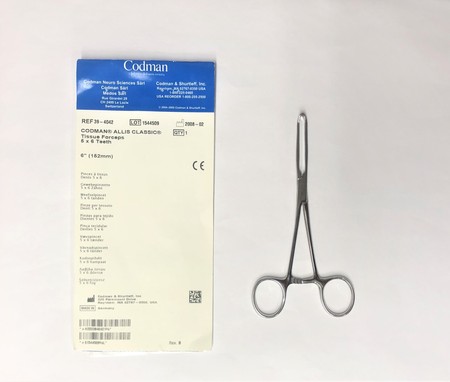 Surgical Instruments Forceps Codman Allis Classic, 39-4042, Tissue Forceps