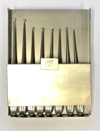 Surgical Instruments Curettes Elevators Codman, 21-1022, Curette Set of 8