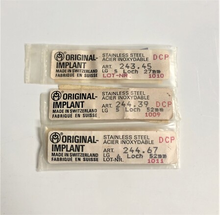 Surgical Instruments  Synthes DCP Implant Plates (Lot of 3)