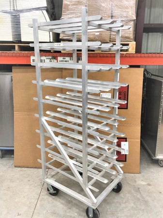 Stainless Steel Carts and Stands New Age Industrial, 1250CK, Full Size Can Rack with Casters